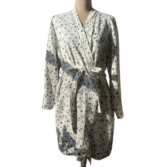 Lord & Taylor Other - Vintage LORD & TAYLOR | Grannycore 100% Cotton White Floral Robe Women’s Size L